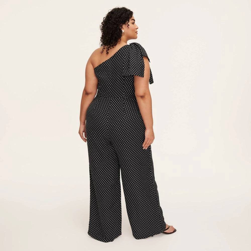 New Kate Spade, Target Size 18 Mini Polka Dot Jumpsuit Black/White (1X Plus) NWT - Picture 2 of 10